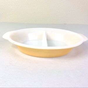 Vintage Fire King Peach Luster Divided Serving Dish 12” x 8.5” x 2”